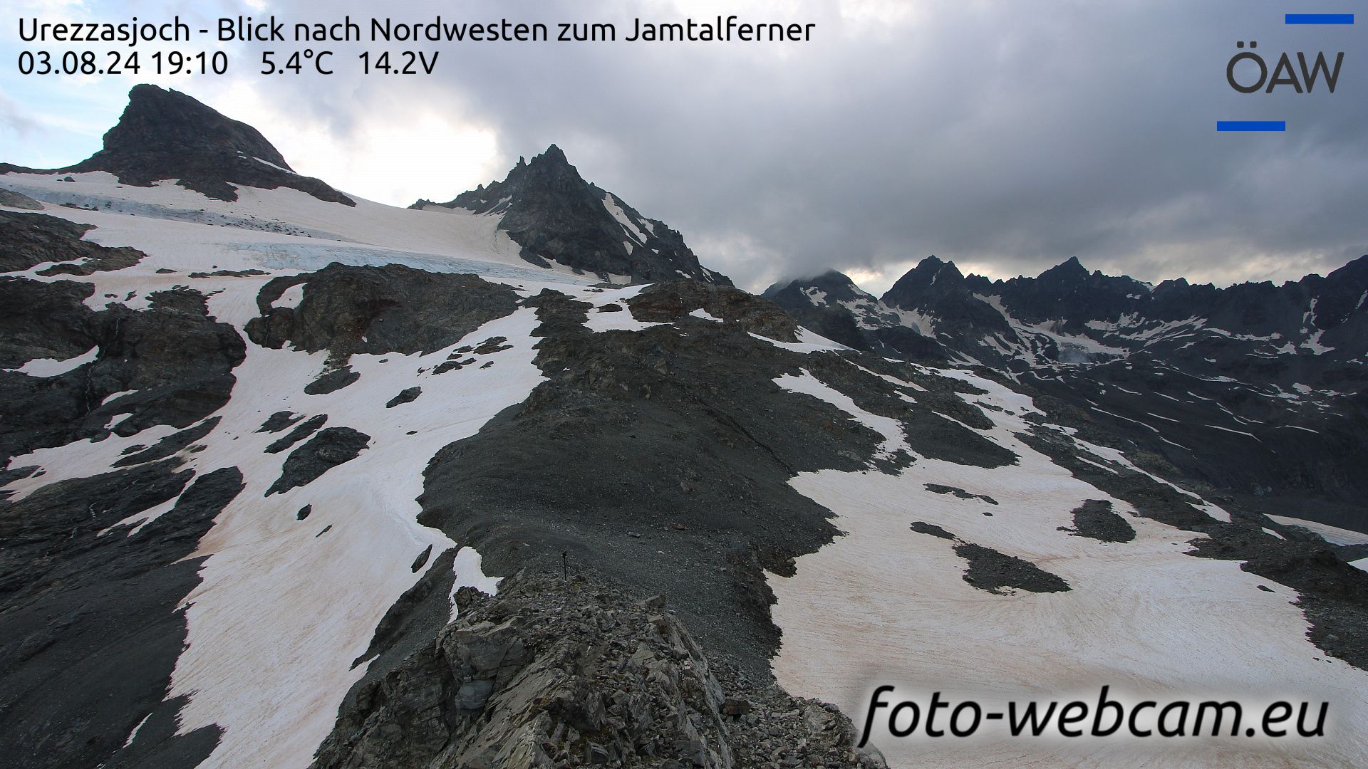 Scuol: Urezzasjoch - Blick nach Nordwesten zum Jamtalferner