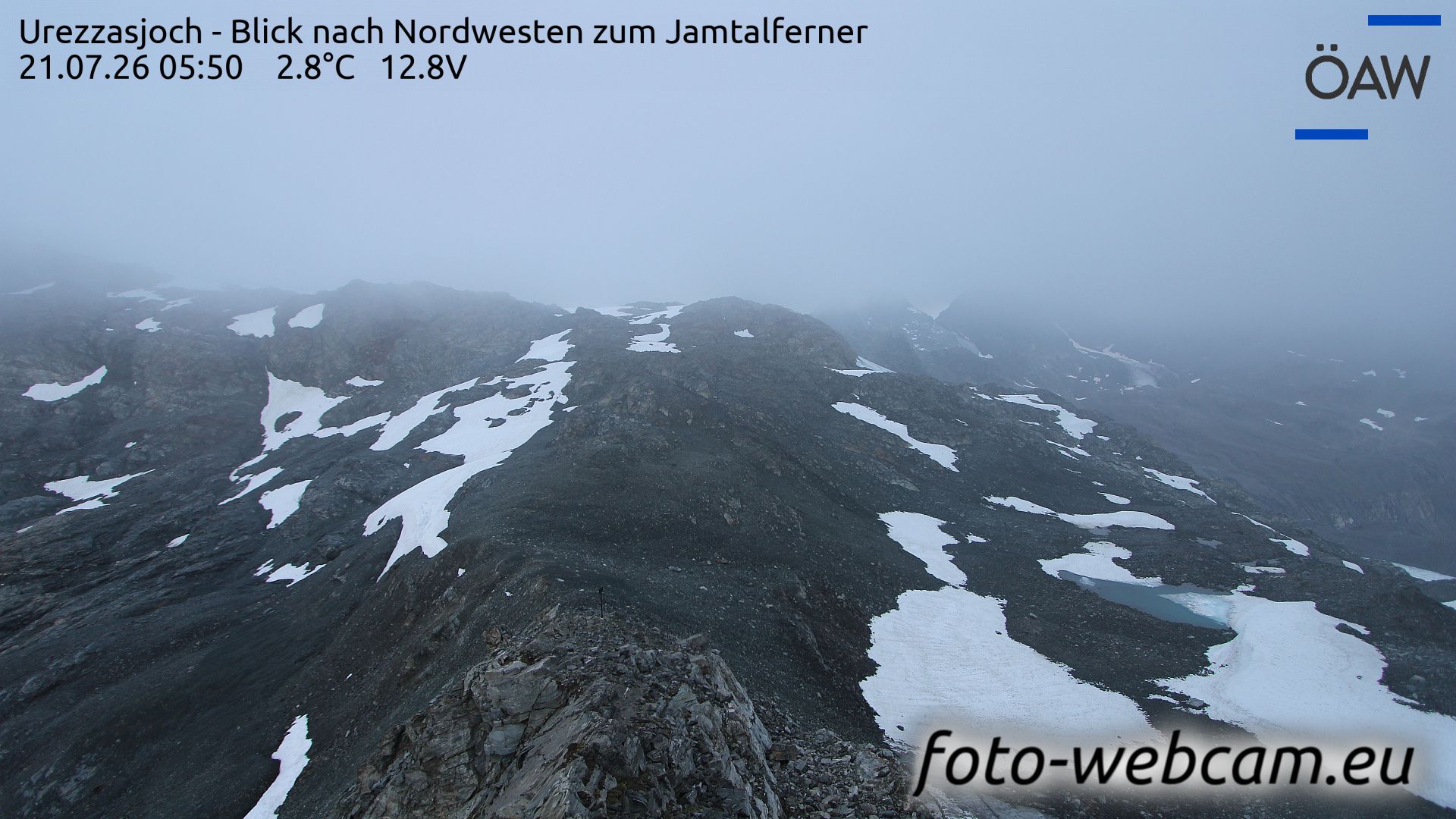 Scuol: Urezzasjoch - Blick nach Nordwesten zum Jamtalferner