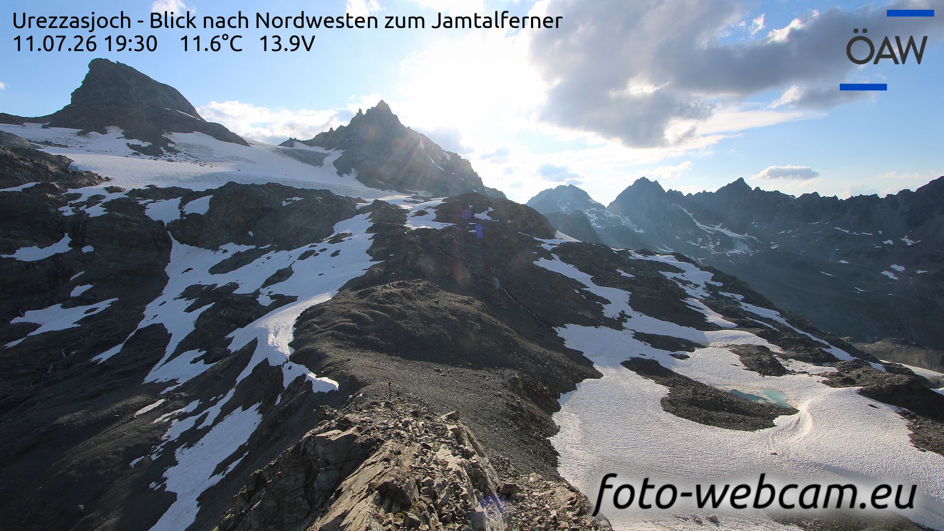 Scuol: Urezzasjoch - Blick nach Nordwesten zum Jamtalferner