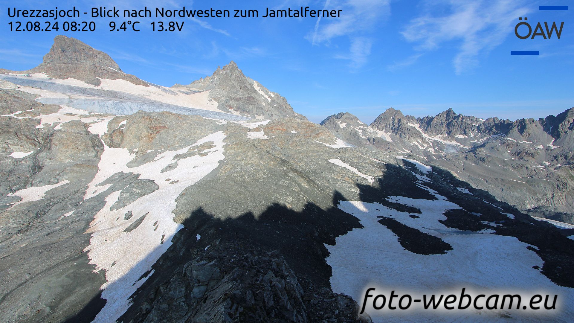 Scuol: Urezzasjoch - Blick nach Nordwesten zum Jamtalferner