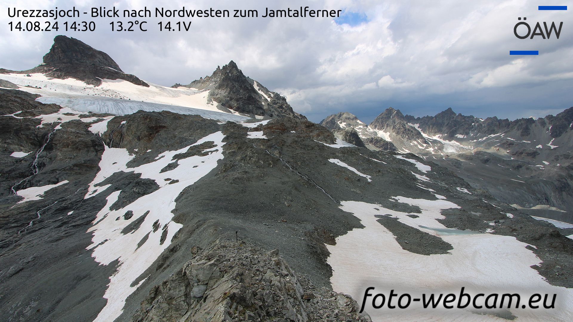 Scuol: Urezzasjoch - Blick nach Nordwesten zum Jamtalferner