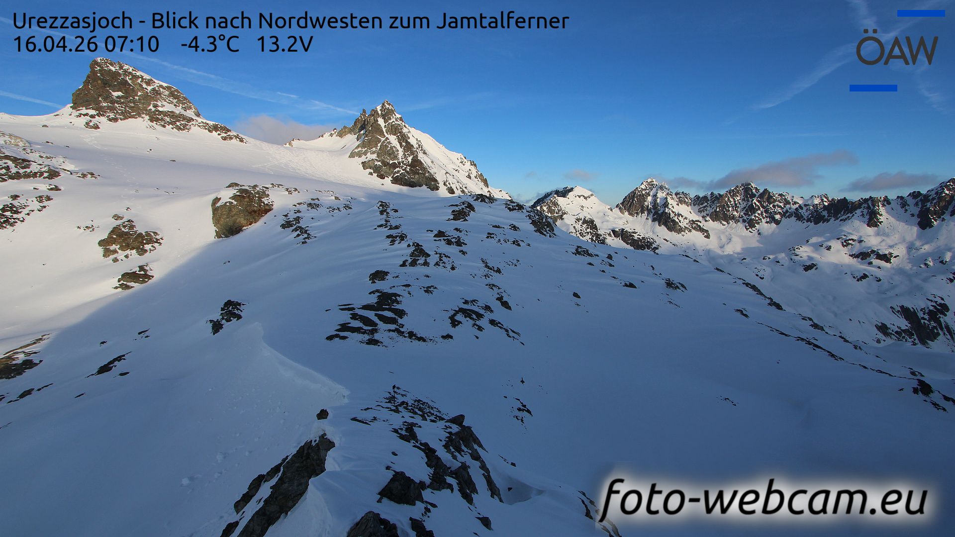 Scuol: Urezzasjoch - Blick nach Nordwesten zum Jamtalferner