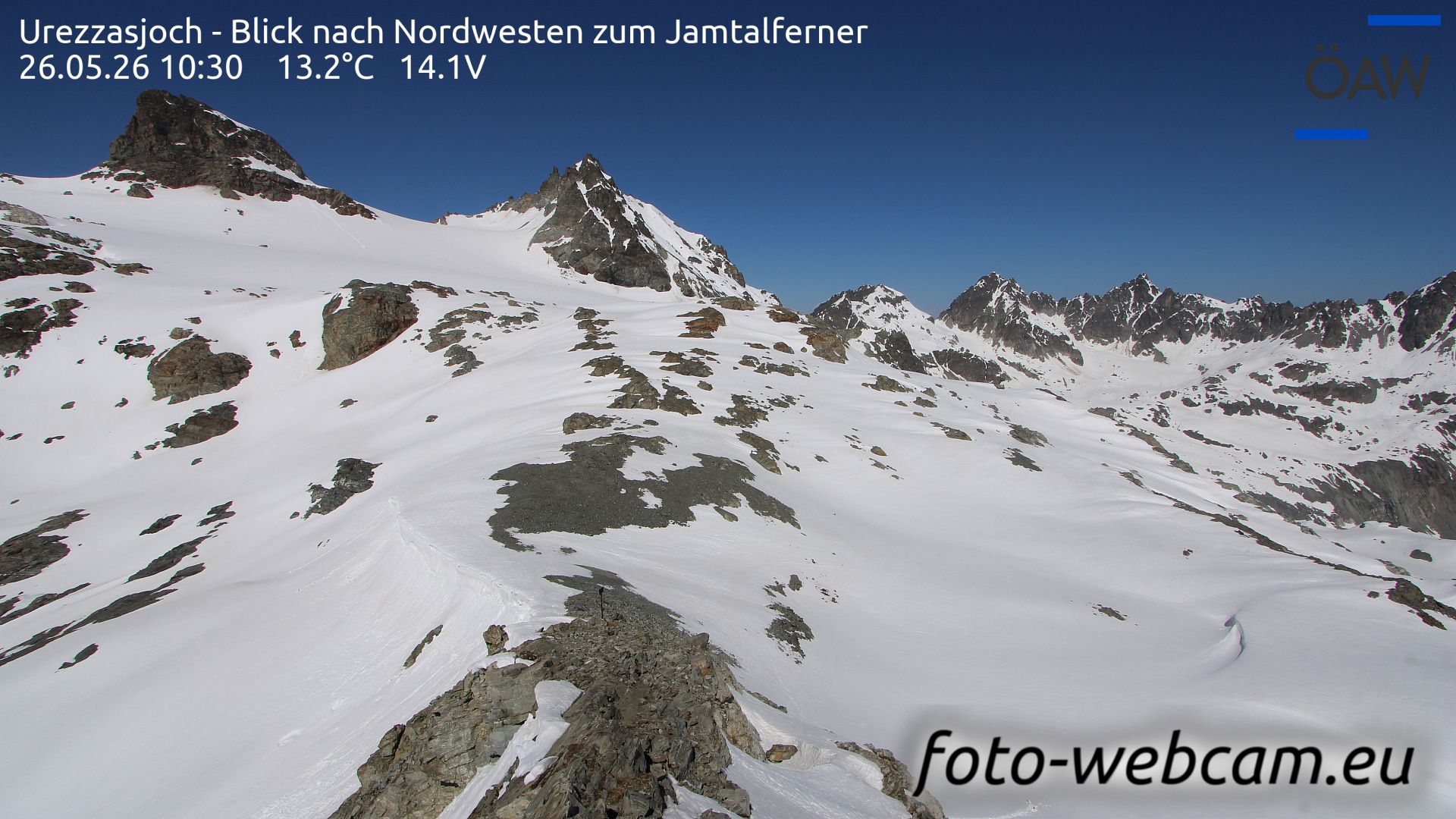 Scuol: Urezzasjoch - Blick nach Nordwesten zum Jamtalferner