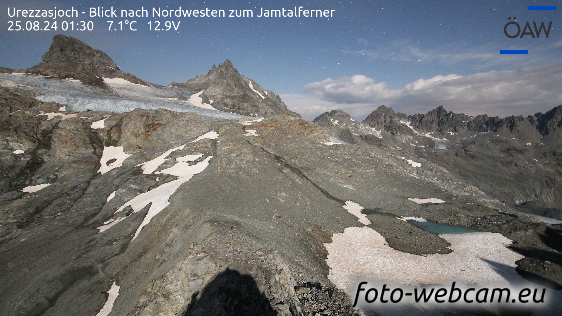 Scuol: Urezzasjoch - Blick nach Nordwesten zum Jamtalferner