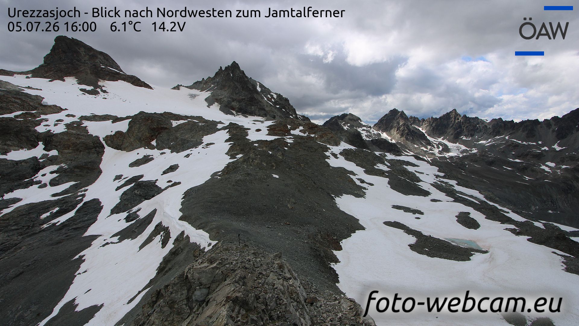 Scuol: Urezzasjoch - Blick nach Nordwesten zum Jamtalferner