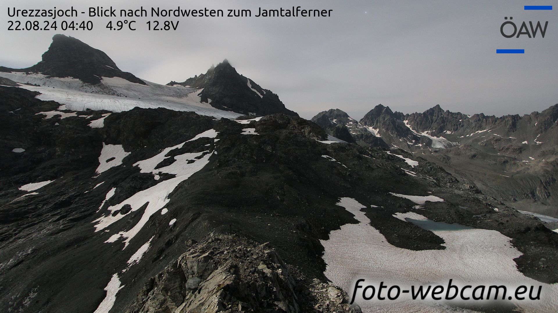 Scuol: Urezzasjoch - Blick nach Nordwesten zum Jamtalferner