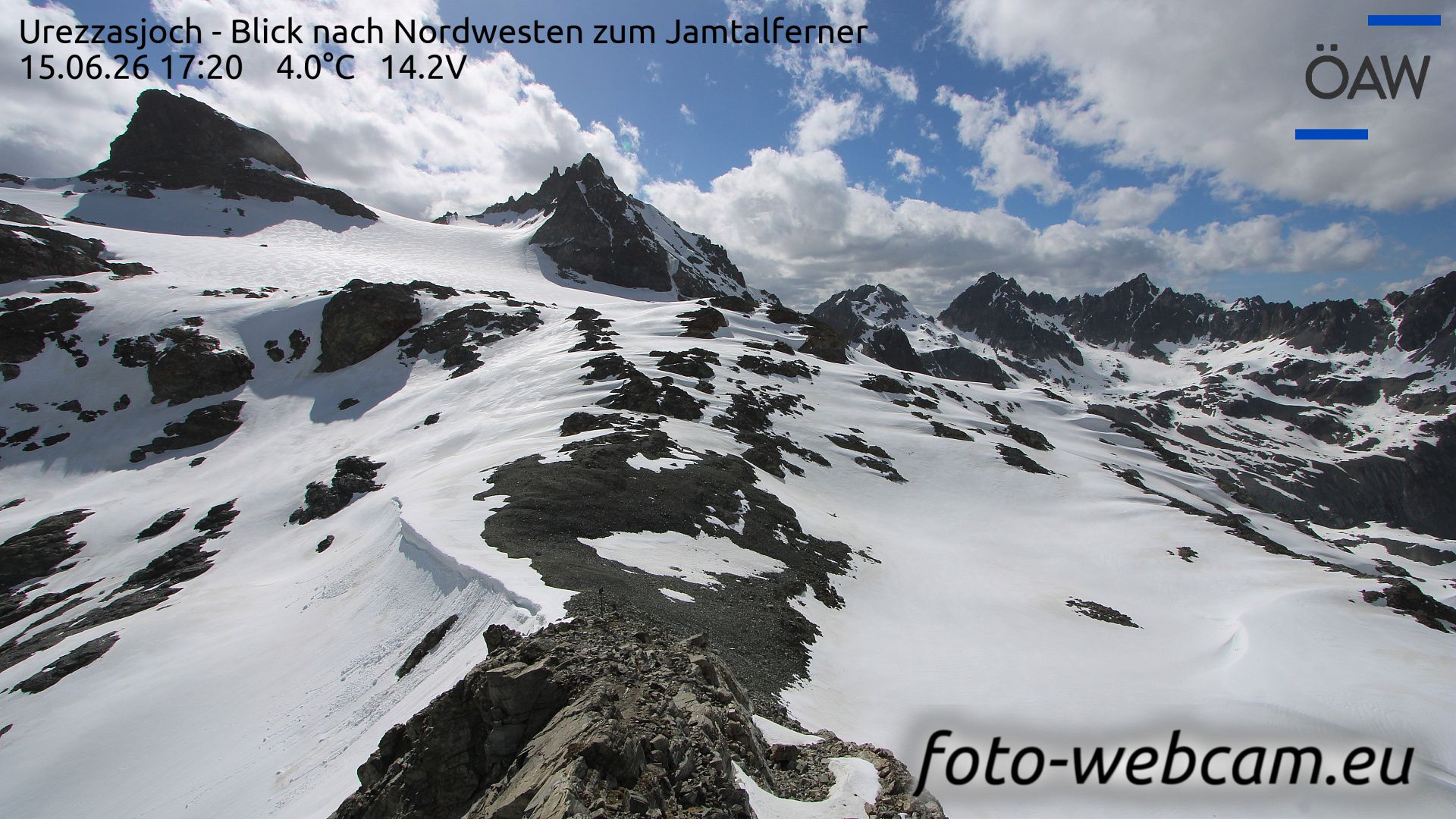Scuol: Urezzasjoch - Blick nach Nordwesten zum Jamtalferner