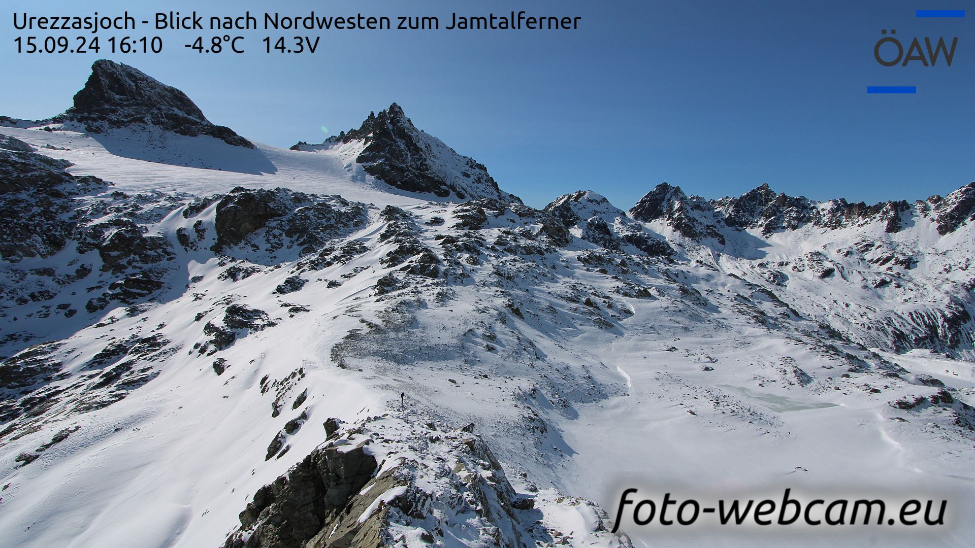 Scuol: Urezzasjoch - Blick nach Nordwesten zum Jamtalferner