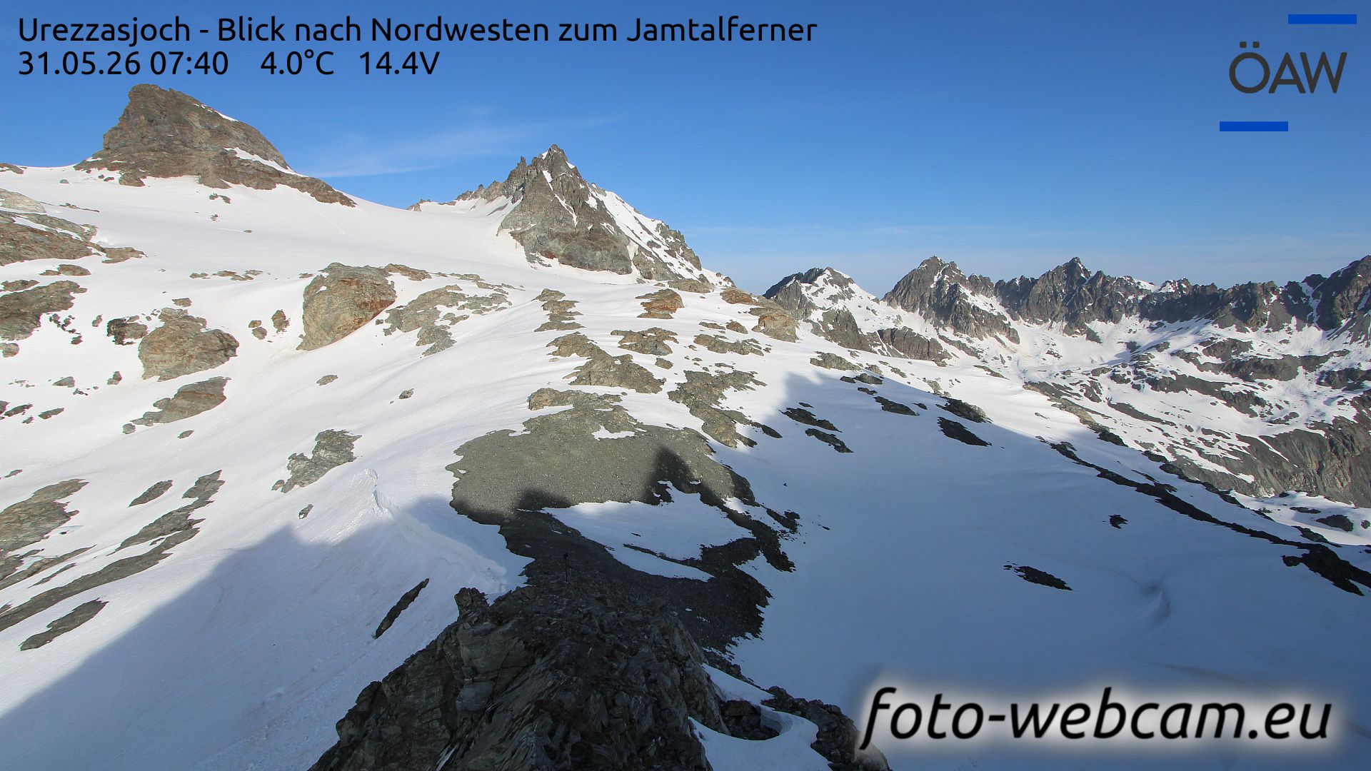 Scuol: Urezzasjoch - Blick nach Nordwesten zum Jamtalferner
