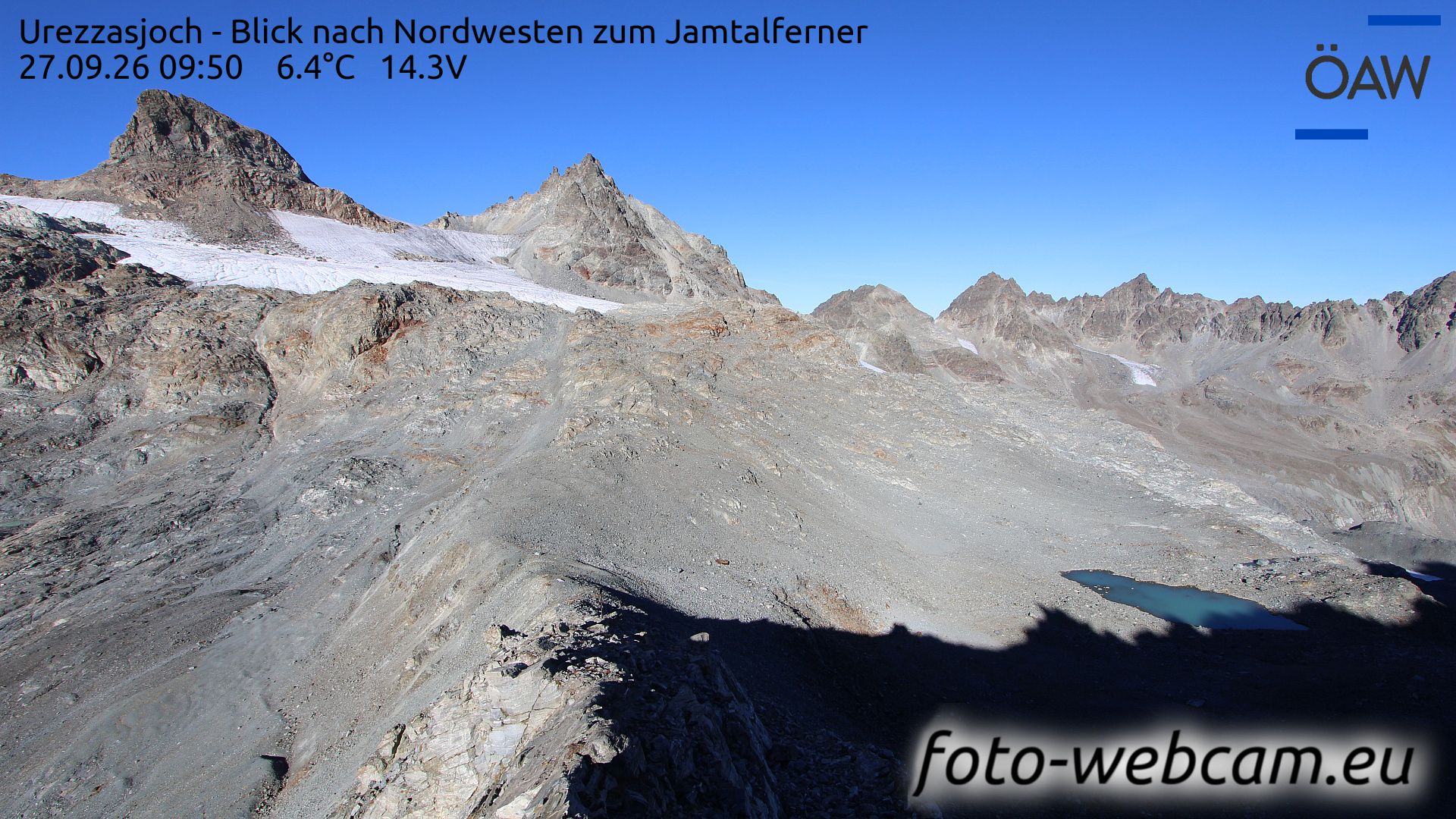 Scuol: Urezzasjoch - Blick nach Nordwesten zum Jamtalferner