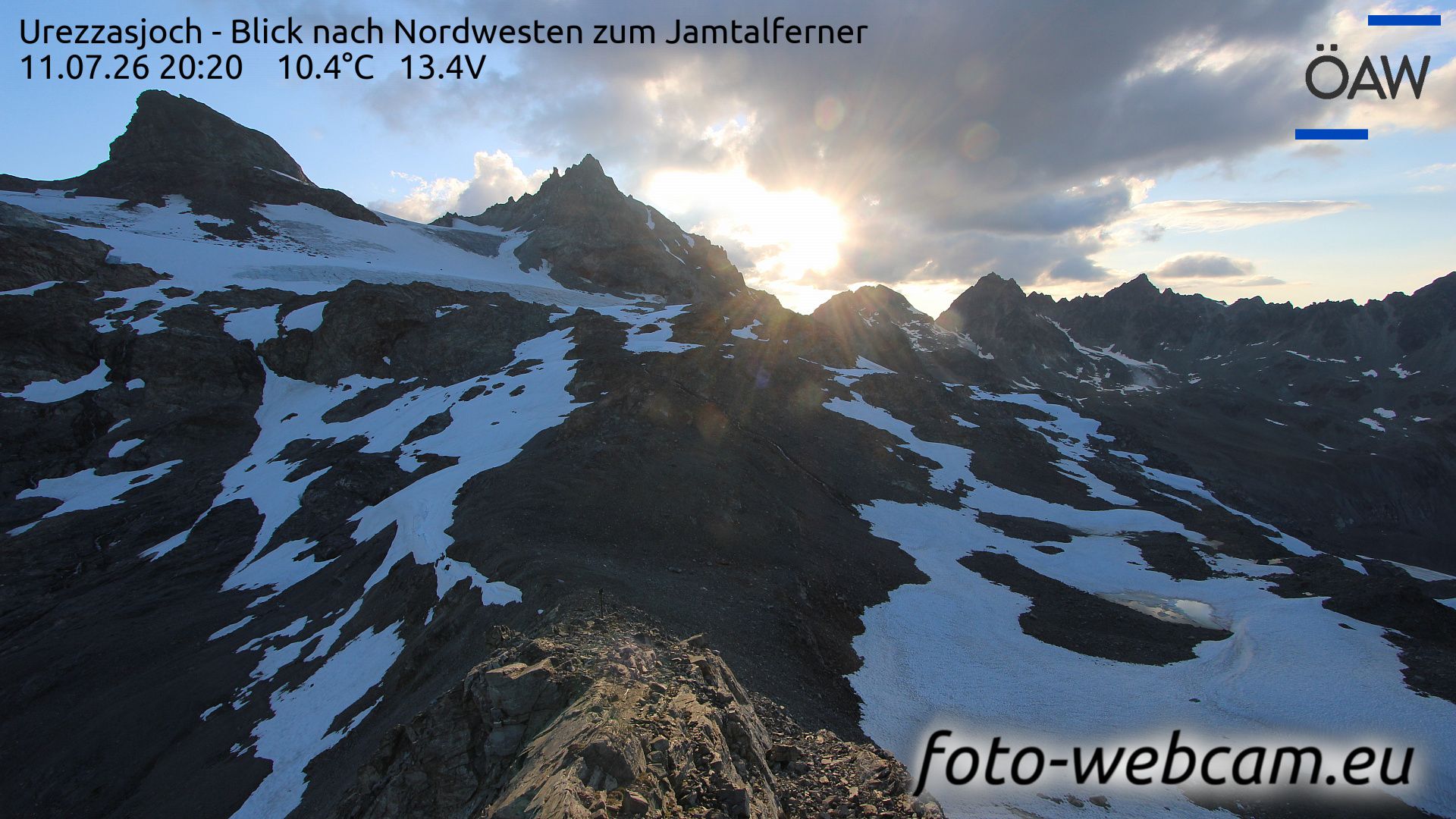Scuol: Urezzasjoch - Blick nach Nordwesten zum Jamtalferner