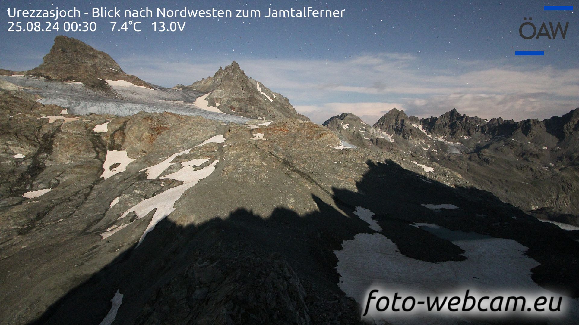 Scuol: Urezzasjoch - Blick nach Nordwesten zum Jamtalferner