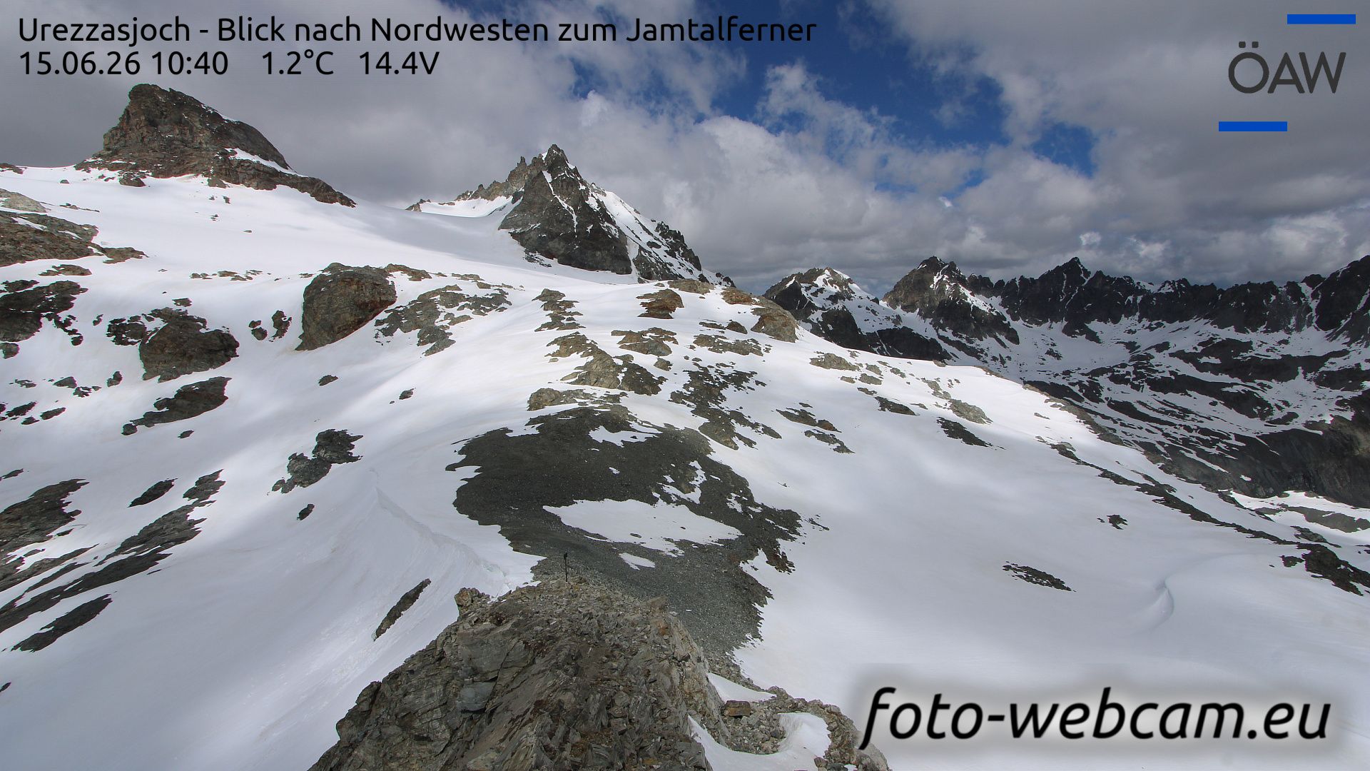 Scuol: Urezzasjoch - Blick nach Nordwesten zum Jamtalferner