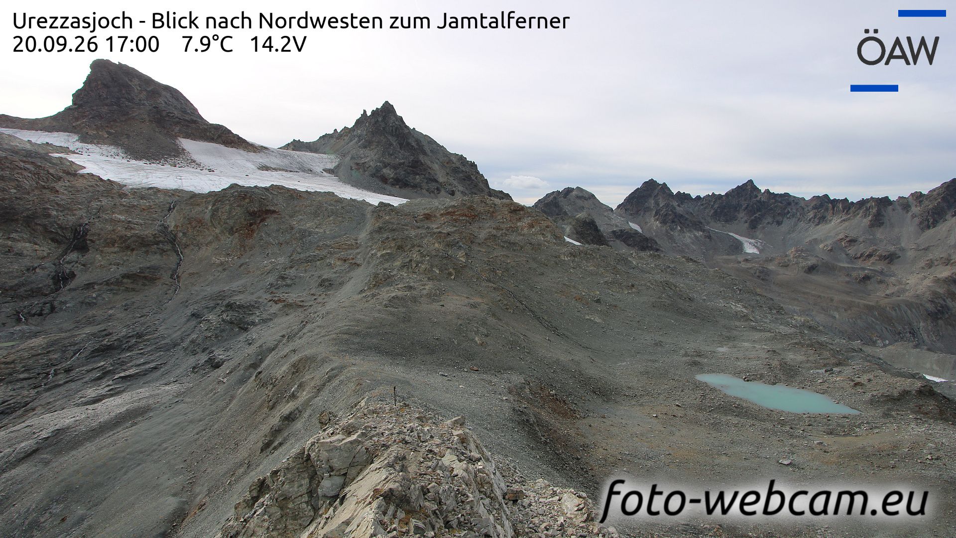 Scuol: Urezzasjoch - Blick nach Nordwesten zum Jamtalferner