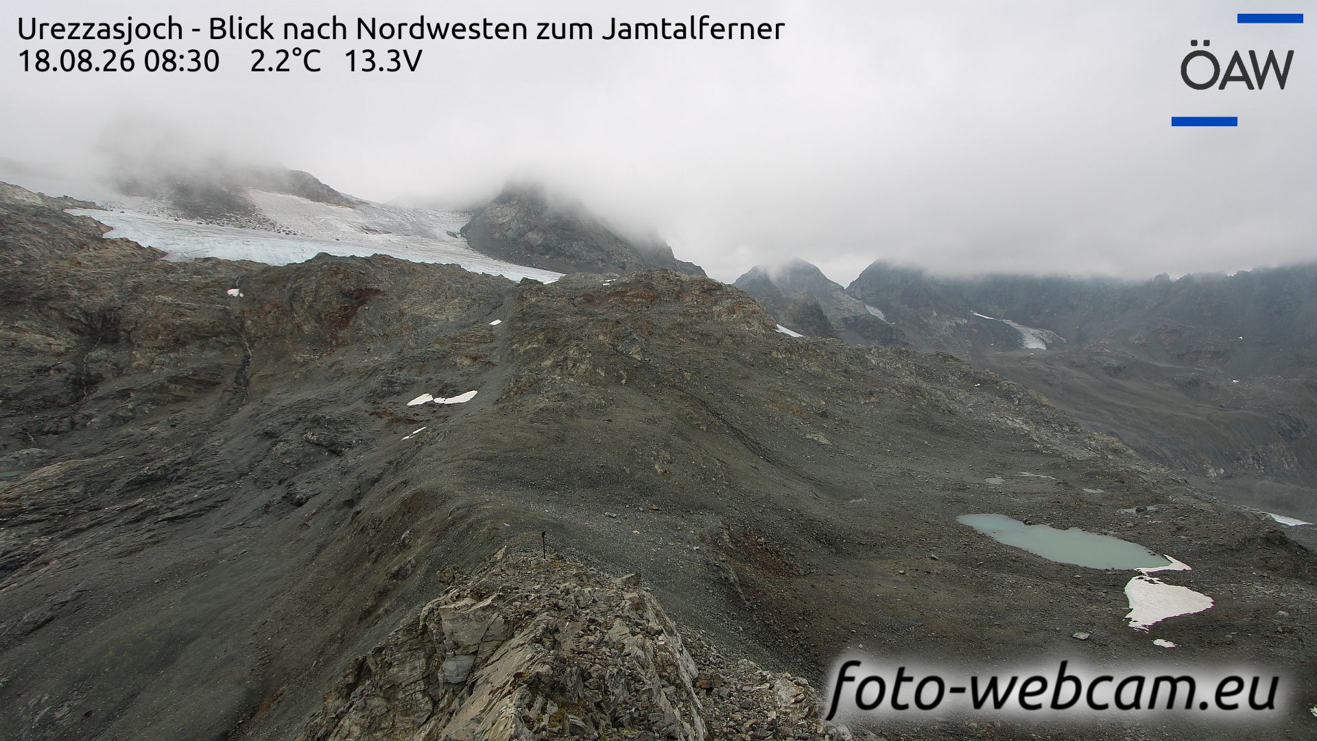 Scuol: Urezzasjoch - Blick nach Nordwesten zum Jamtalferner