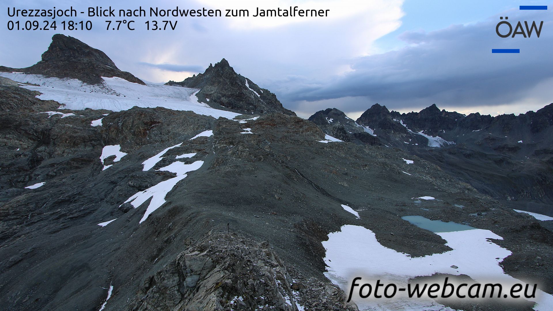 Scuol: Urezzasjoch - Blick nach Nordwesten zum Jamtalferner