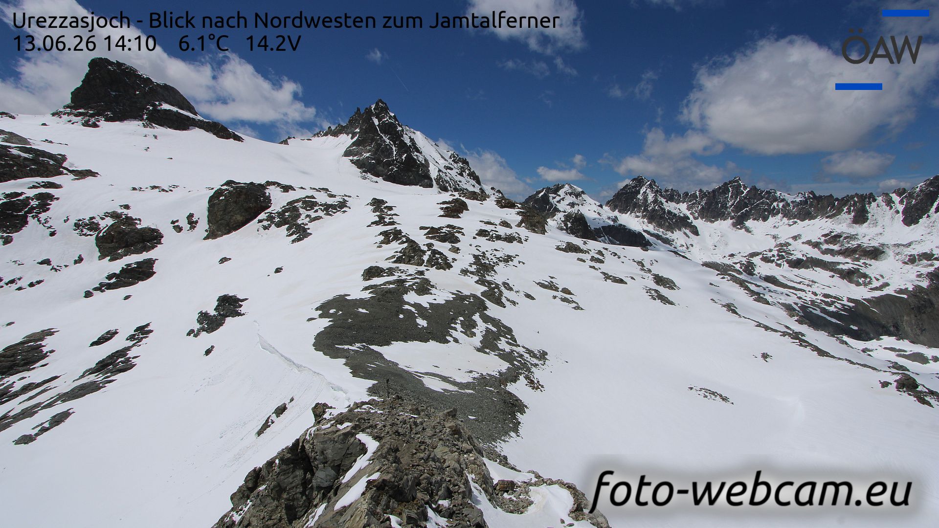 Scuol: Urezzasjoch - Blick nach Nordwesten zum Jamtalferner