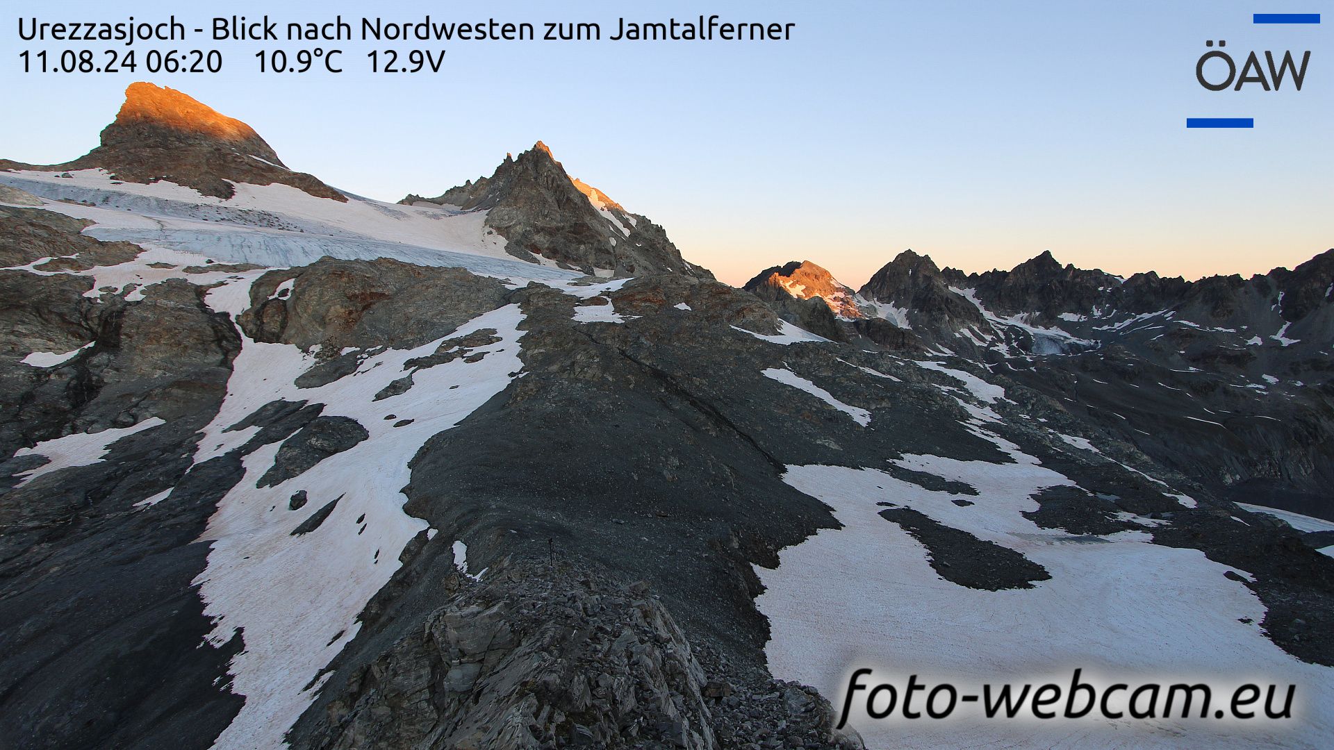 Scuol: Urezzasjoch - Blick nach Nordwesten zum Jamtalferner