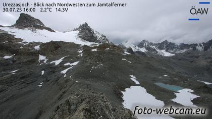 Scuol: Urezzasjoch - Blick nach Nordwesten zum Jamtalferner