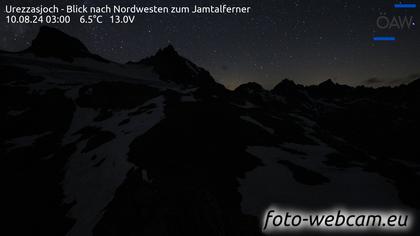 Scuol: Urezzasjoch - Blick nach Nordwesten zum Jamtalferner