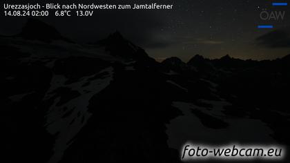 Scuol: Urezzasjoch - Blick nach Nordwesten zum Jamtalferner