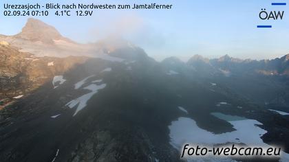 Scuol: Urezzasjoch - Blick nach Nordwesten zum Jamtalferner