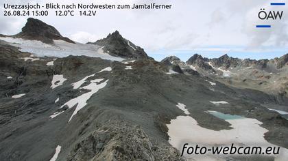 Scuol: Urezzasjoch - Blick nach Nordwesten zum Jamtalferner