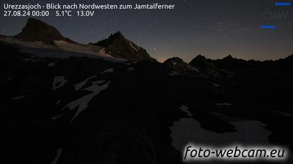 Scuol: Urezzasjoch - Blick nach Nordwesten zum Jamtalferner