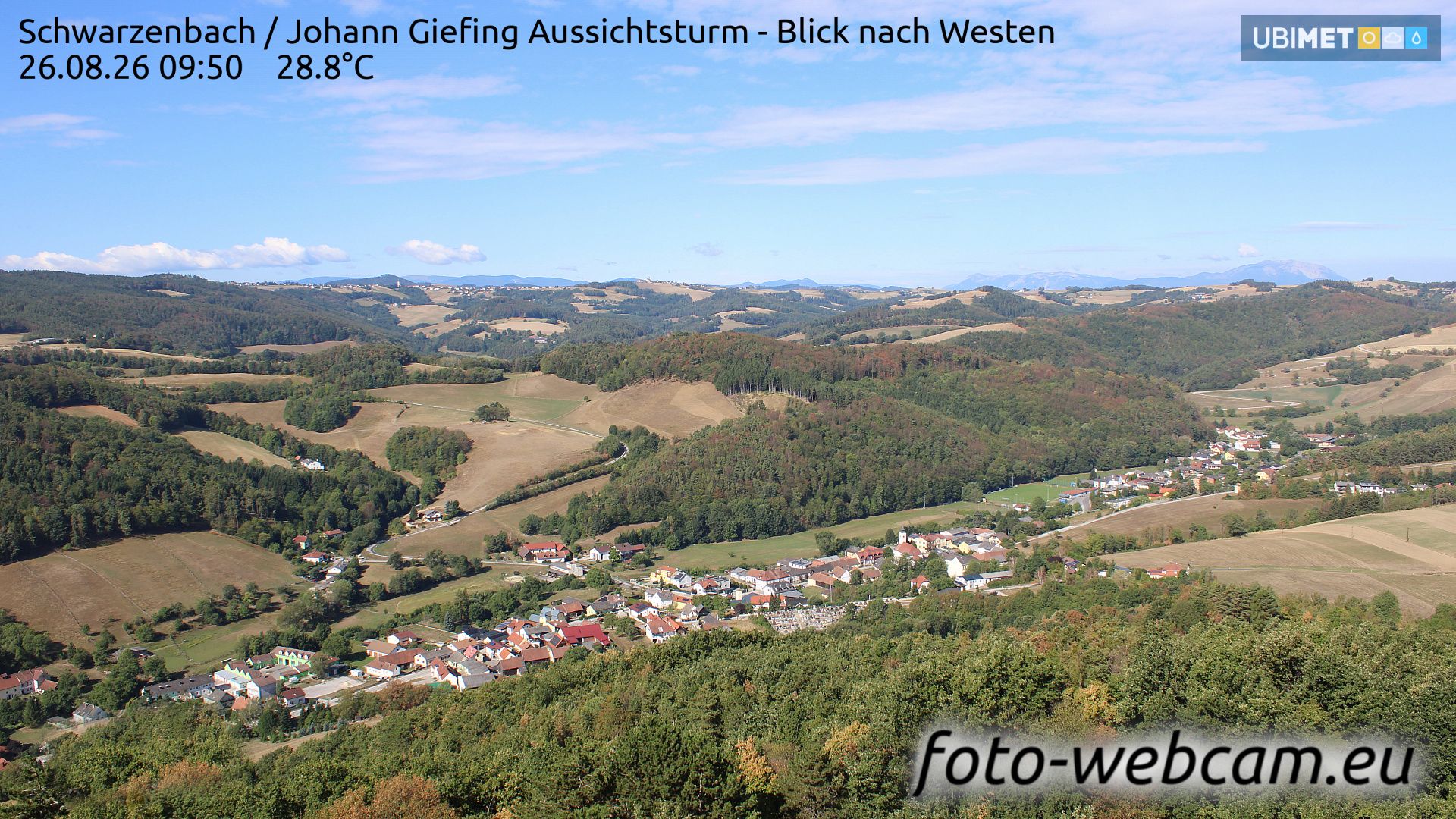 Traffic Cam Gemeinde Schwarzenbach: Schwarzenbach - Museumsturm - Blick nach Westen