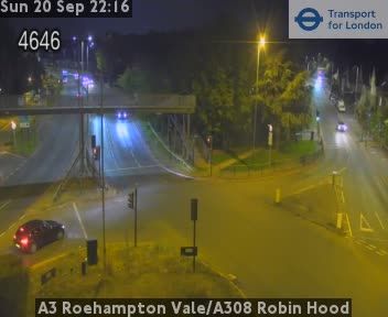 Traffic Cam London: A3 Roehampton Vale/A308 Robin Hood