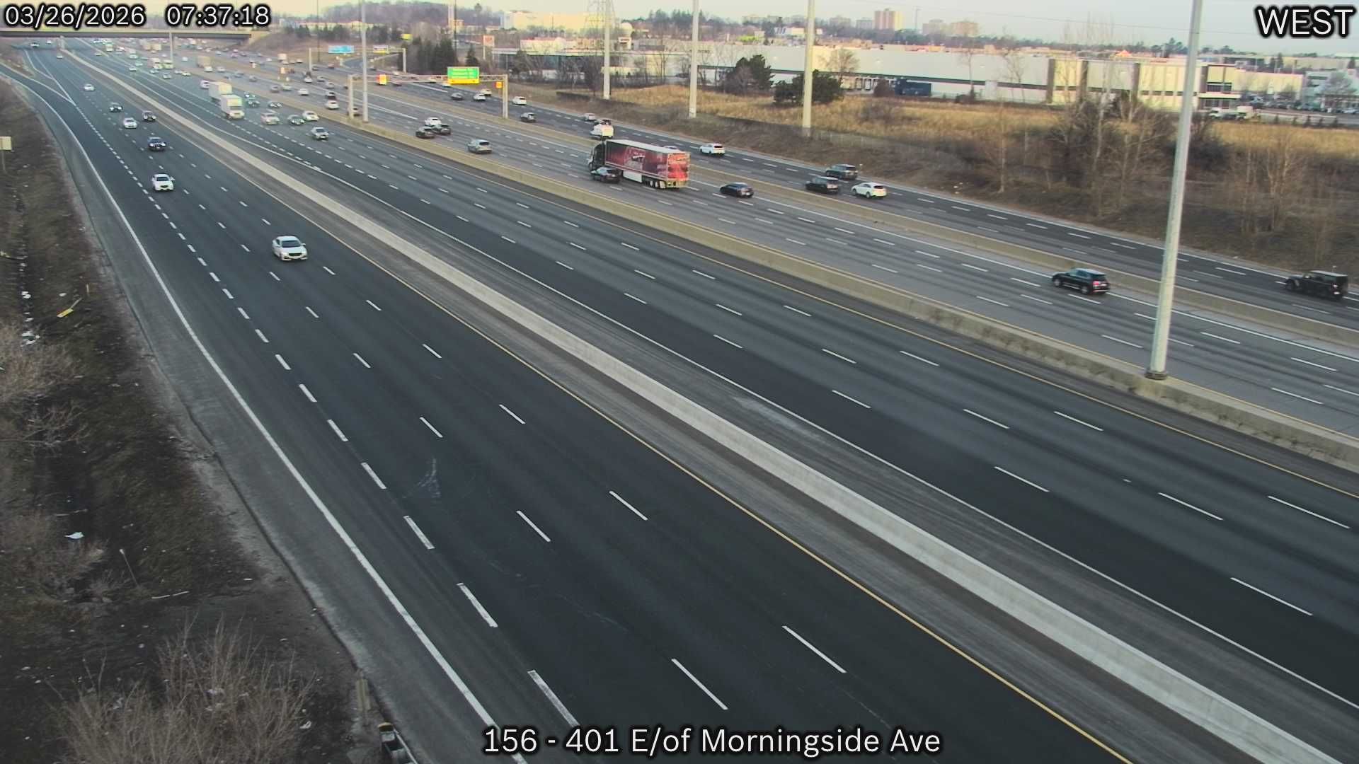 Traffic Cam Scarborough: Highway 401 near Conlins Road