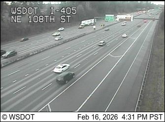 Traffic Cam Kirkland: I-405 at MP 19.3: NE 108th St
