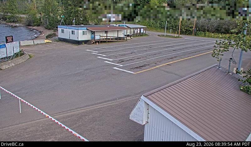 Traffic Cam Area E › North: Hwy 35 at Francois Lake Northbank Ferry Landing looking at lineup