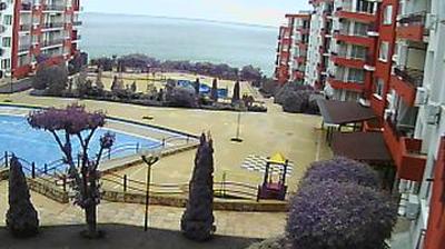 Vue webcam de jour à partir de Saint Vlas: Sveti Vlas − Burgas − Panorama Fort Beach ): Sveti Vlas − Panorama Fort Beach