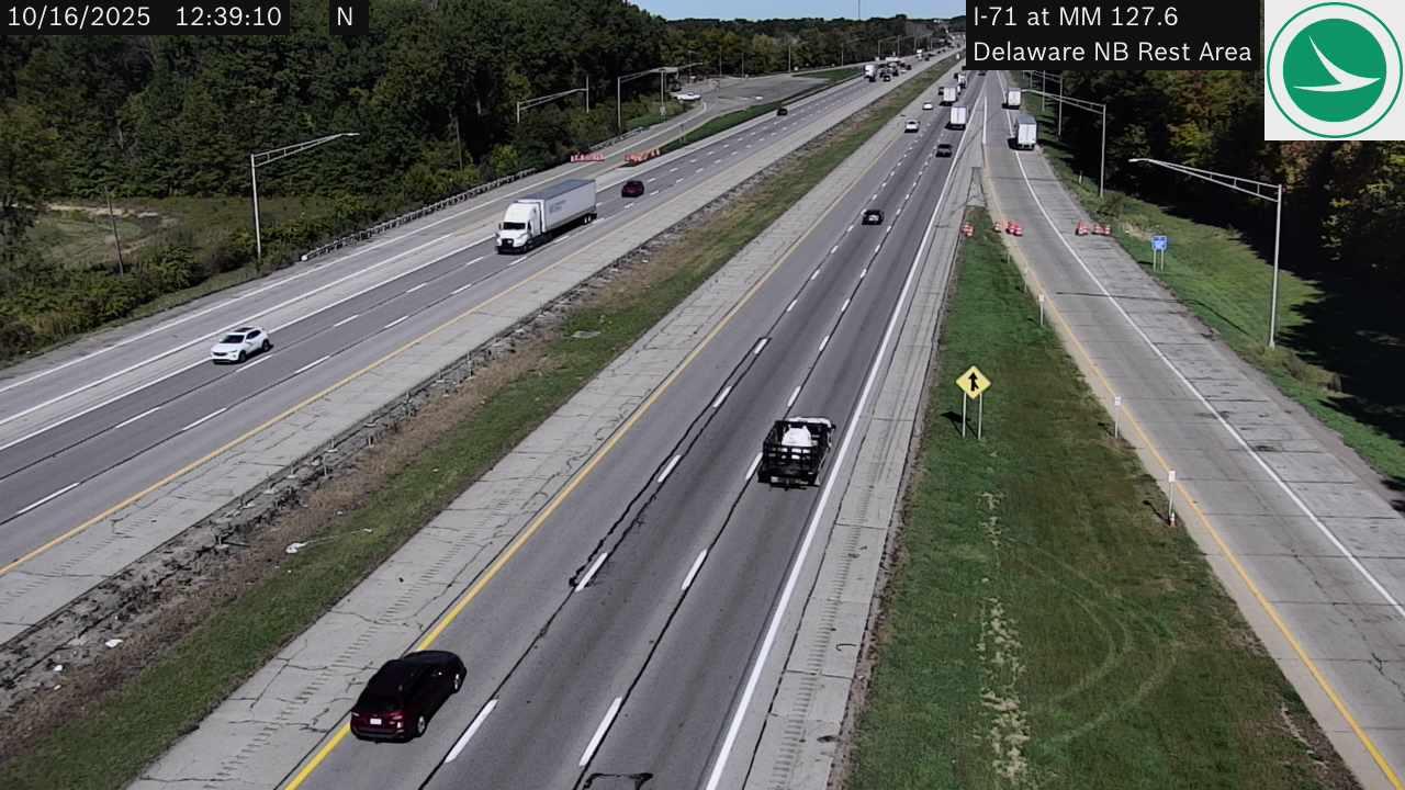 Traffic Cam Rome: I-71 at MM 127.6 Delaware NB Rest Area