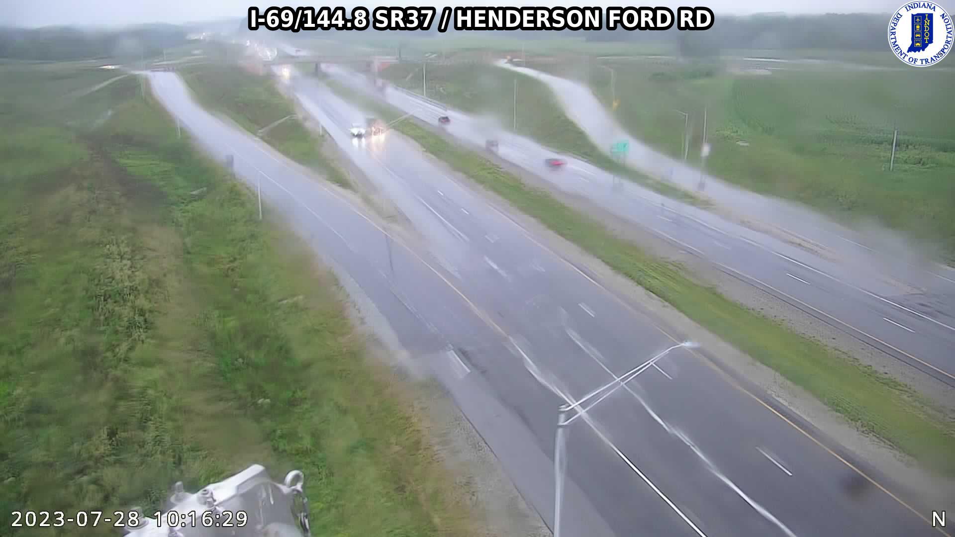 Traffic Cam Adams: I-69: I-69/144.8 SR37 - HENDERSON FORD RD: I-69/144.8 SR37 - HENDERSON FORD RD