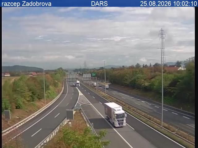Traffic Cam Studenec: A1/E57, Ljubljana - vzhodna obvoznica, razcep Zadobrova