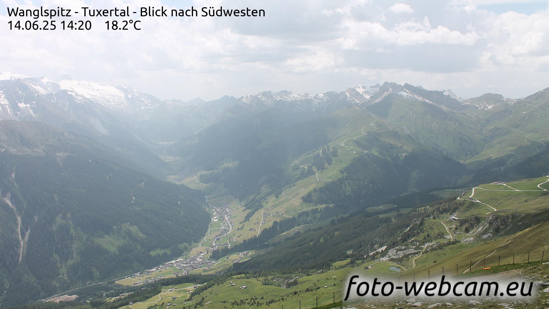 Gemeinde Tux: Wanglspitz - Tuxertal Blick nach Südwesten Webcam
