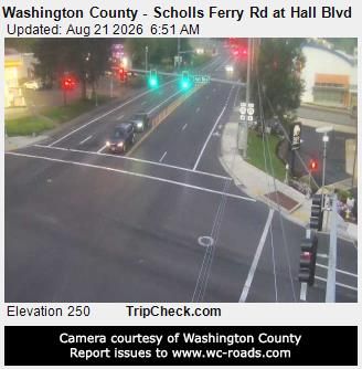 Traffic Cam Beaverton: Washington County - Scholls Ferry Rd at Hall Blvd
