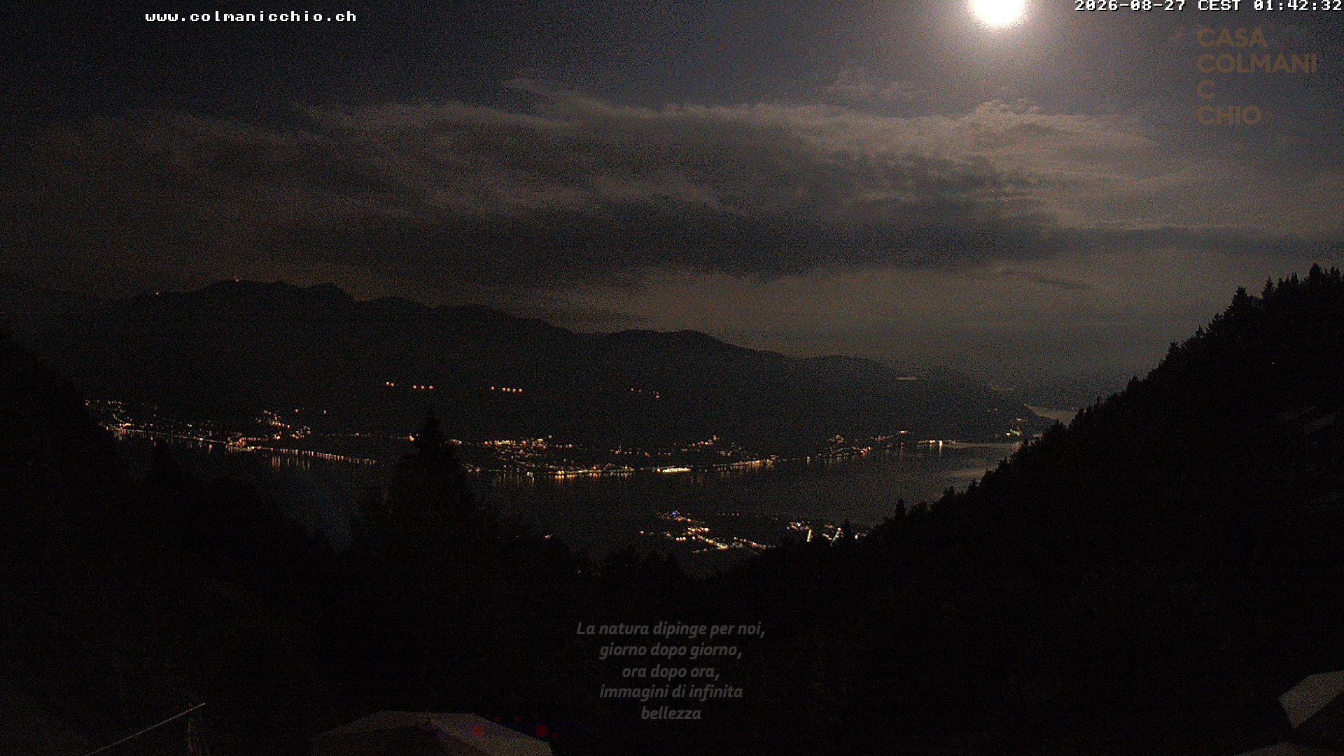 Traffic Cam Locarno › South: Ascona, Lago Maggiore, Cardada