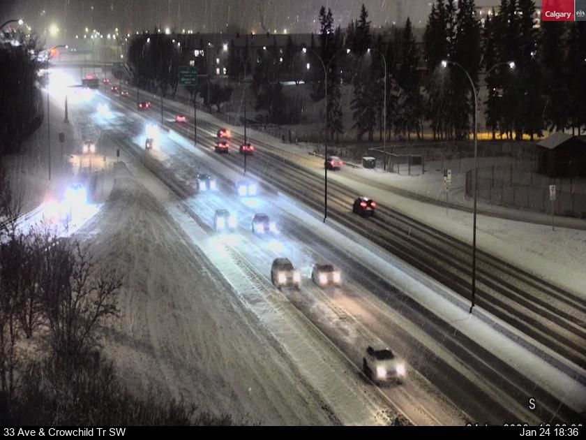 Traffic Cam Garrison Woods: 33 Avenue - Crowchild Trail SW