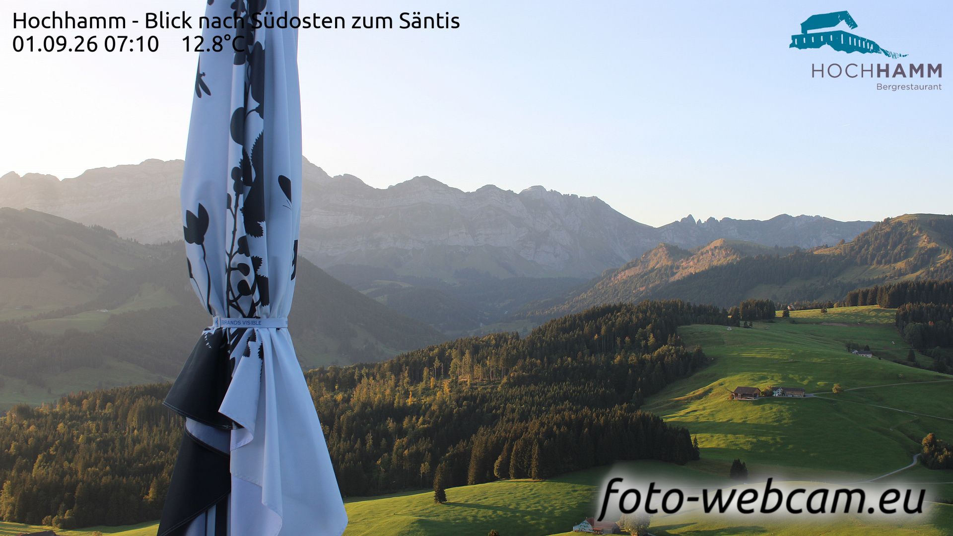 Schönengrund: Hochhamm - Blick nach Südosten zum Säntis