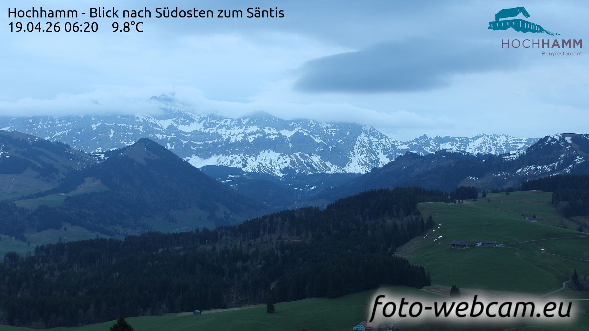 Schönengrund: Hochhamm - Blick nach Südosten zum Säntis
