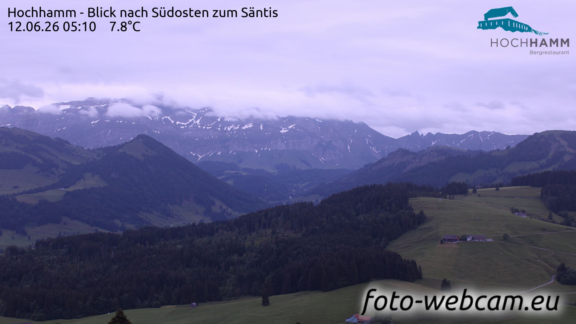 Schönengrund: Hochhamm - Blick nach Südosten zum Säntis