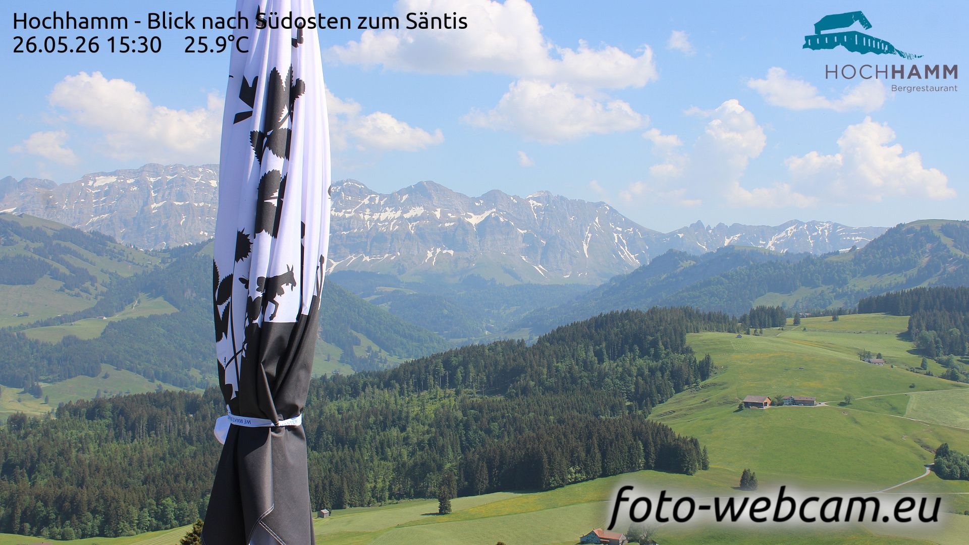 Schönengrund: Hochhamm - Blick nach Südosten zum Säntis