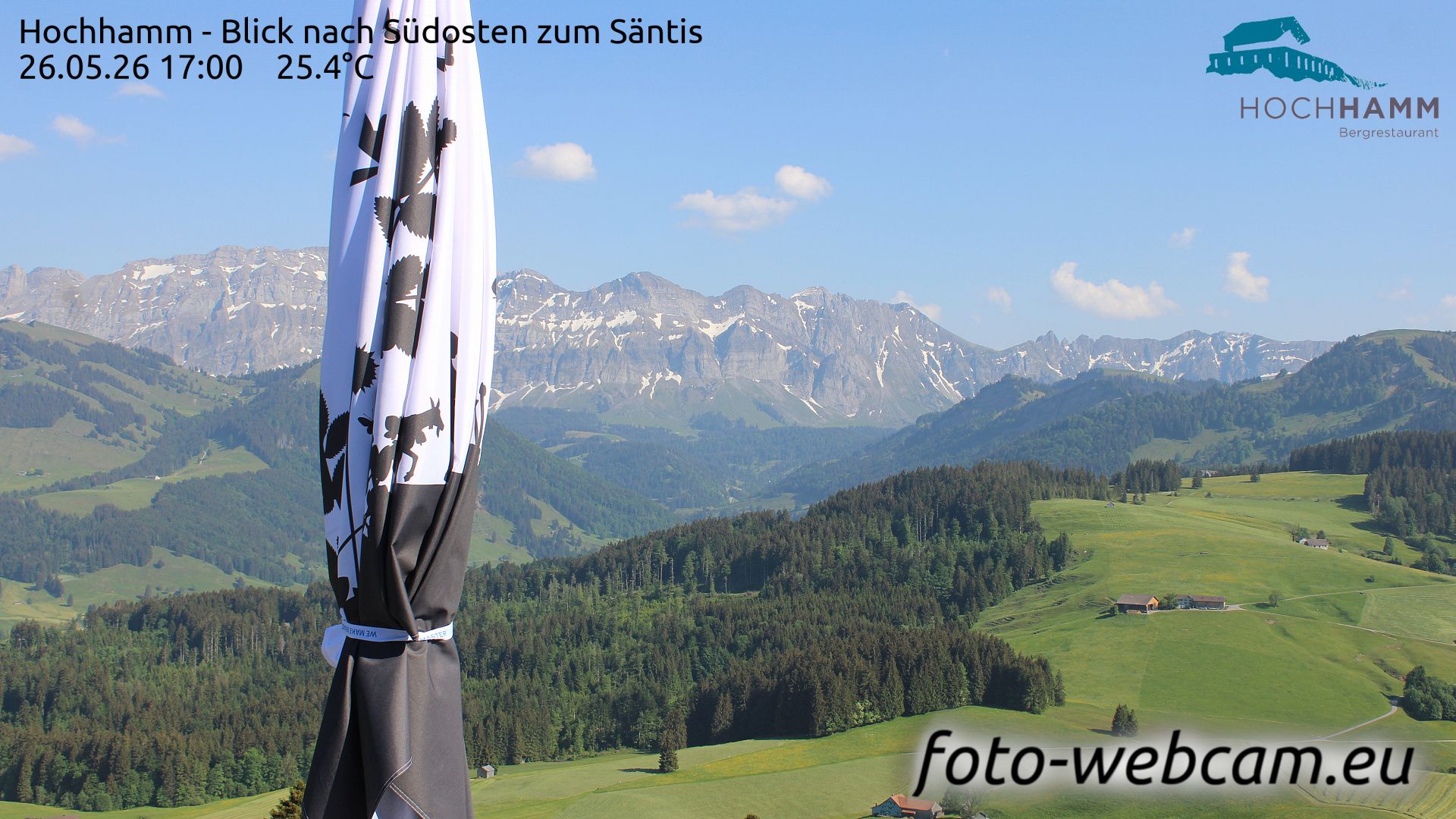 Schönengrund: Hochhamm - Blick nach Südosten zum Säntis