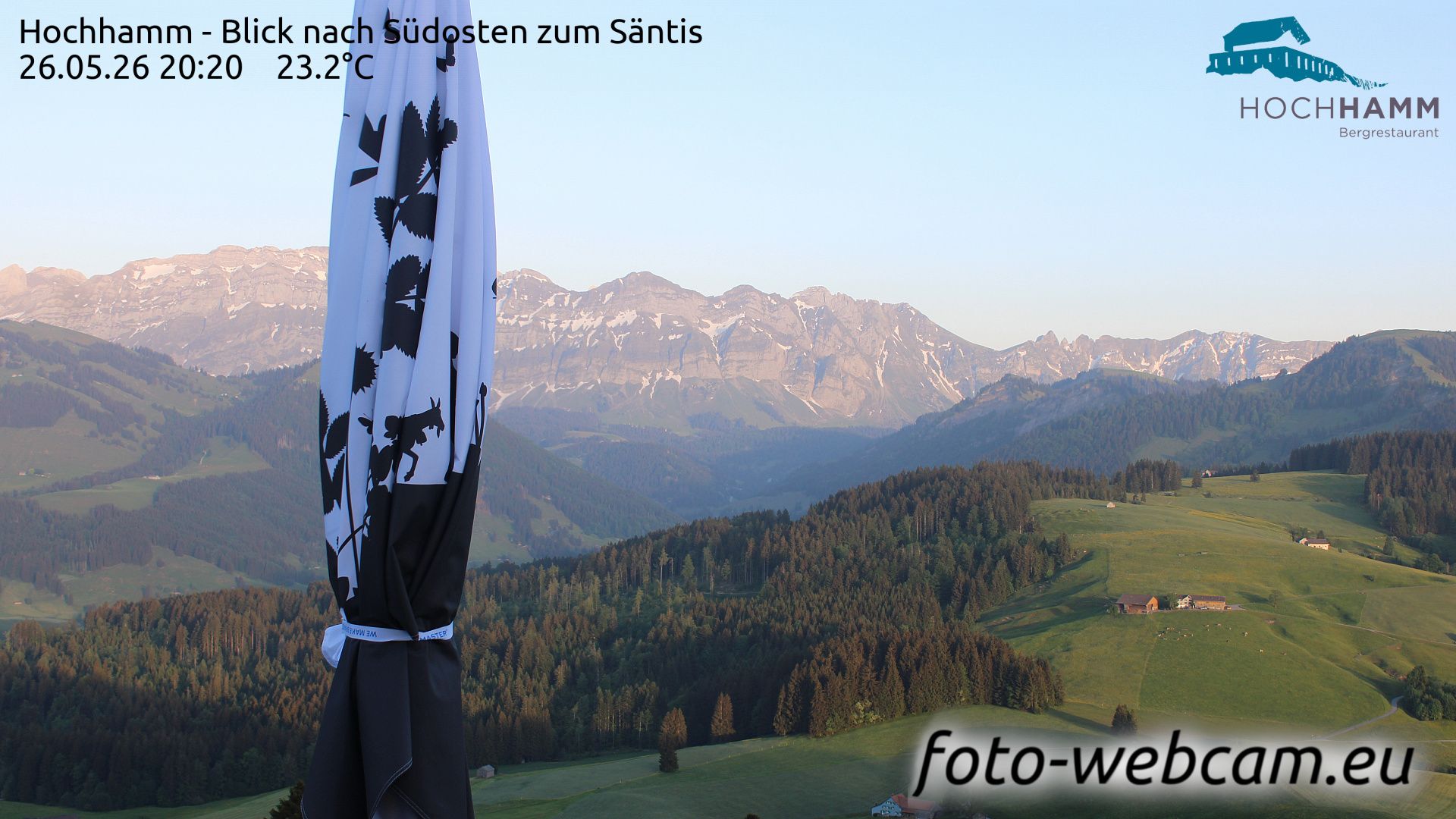Schönengrund: Hochhamm - Blick nach Südosten zum Säntis