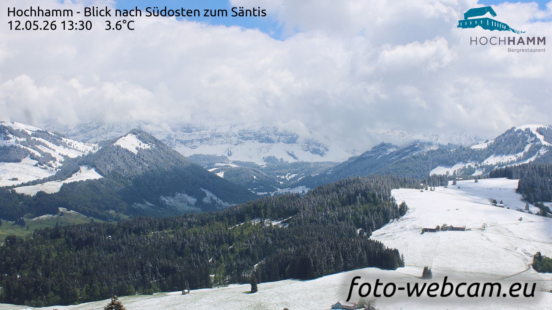 Schönengrund: Hochhamm - Blick nach Südosten zum Säntis