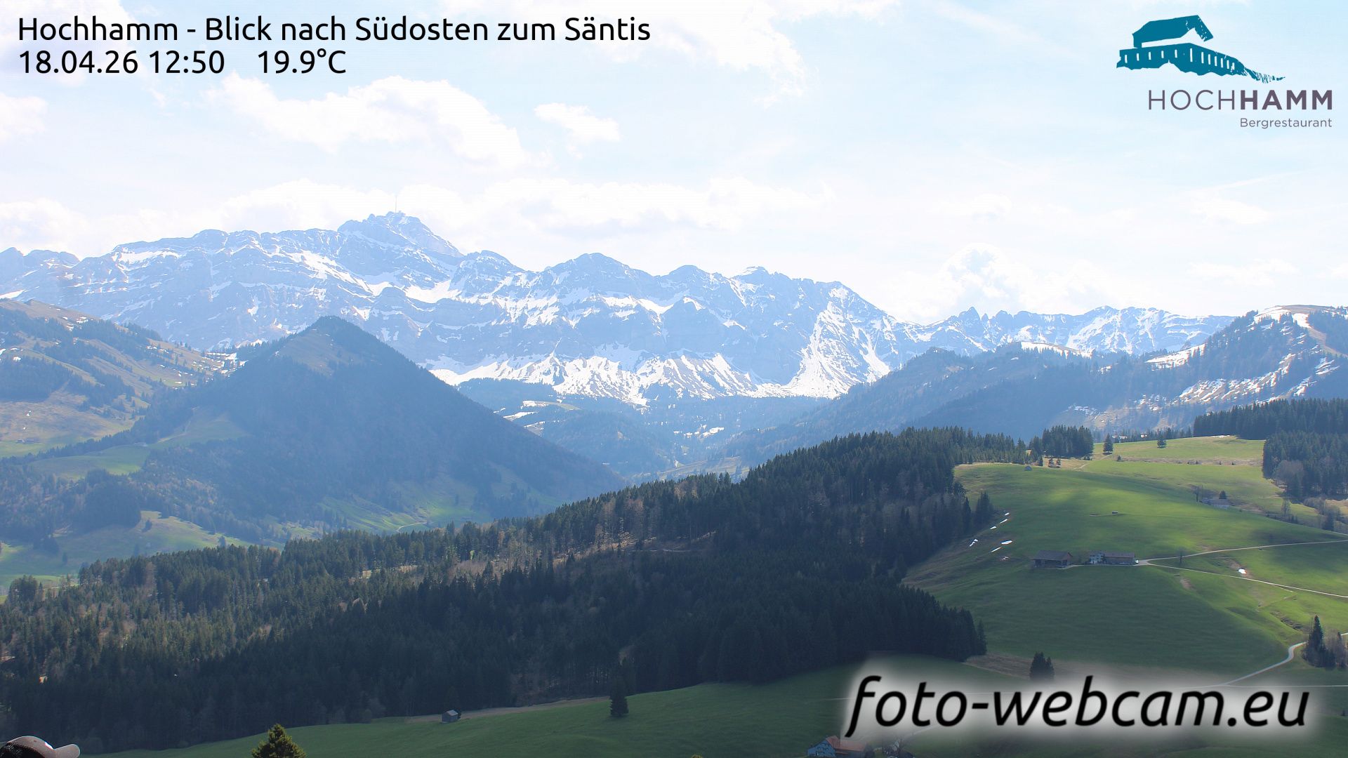 Schönengrund: Hochhamm - Blick nach Südosten zum Säntis