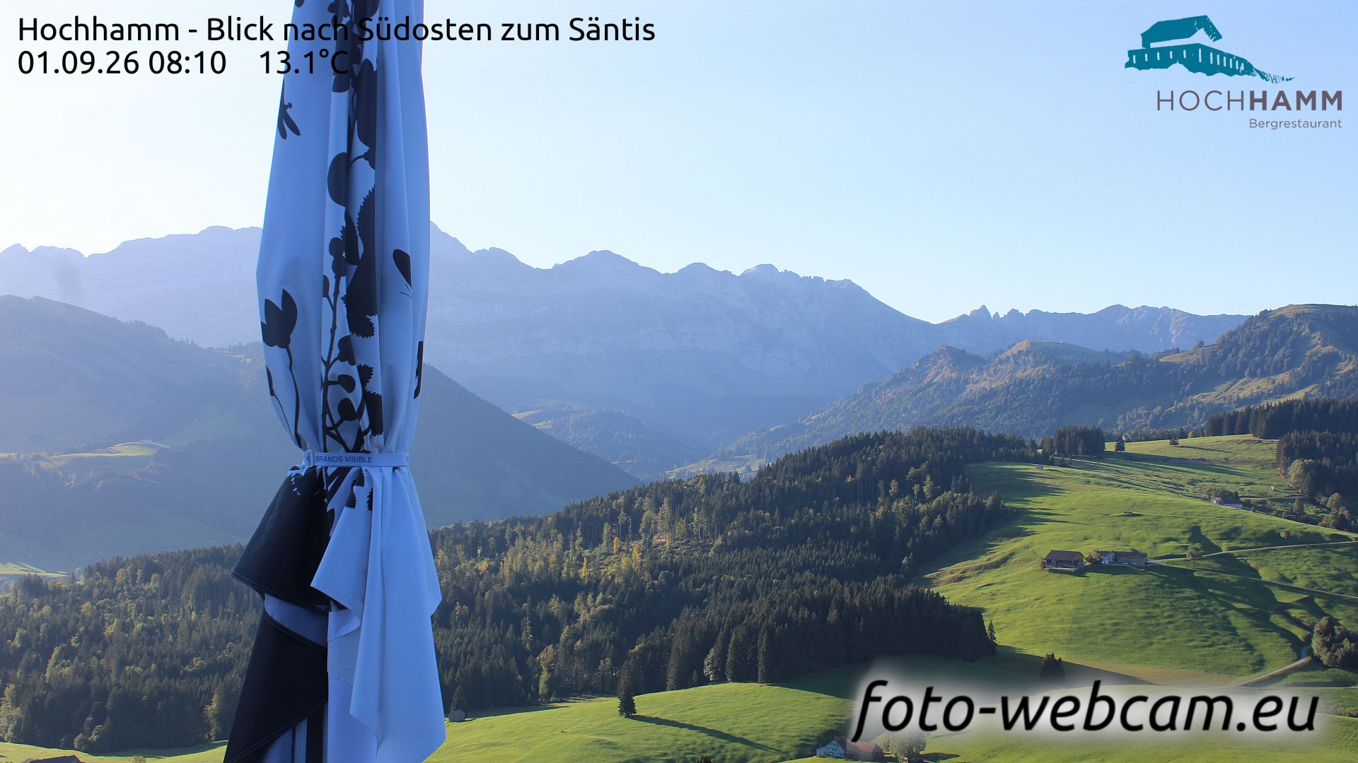Schönengrund: Hochhamm - Blick nach Südosten zum Säntis